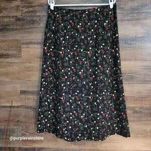 Vtg Sag Harbor Floral Abstract Midi Skirt Lp Whimsy Ethereal Cottagecore Country